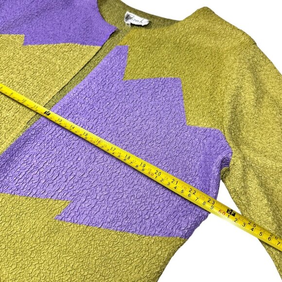 VTG Elizeh Jacket + Tank Top Set Sz.16 XL Set 2PCs Green Purple Career - Picture 7 of 11